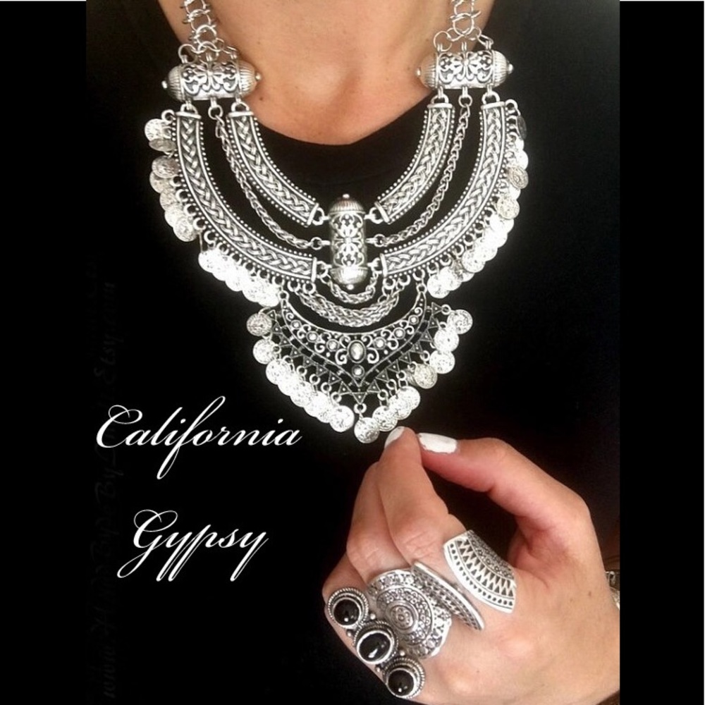 Boho Gypsy Silver Statement - Picture 1 of 6